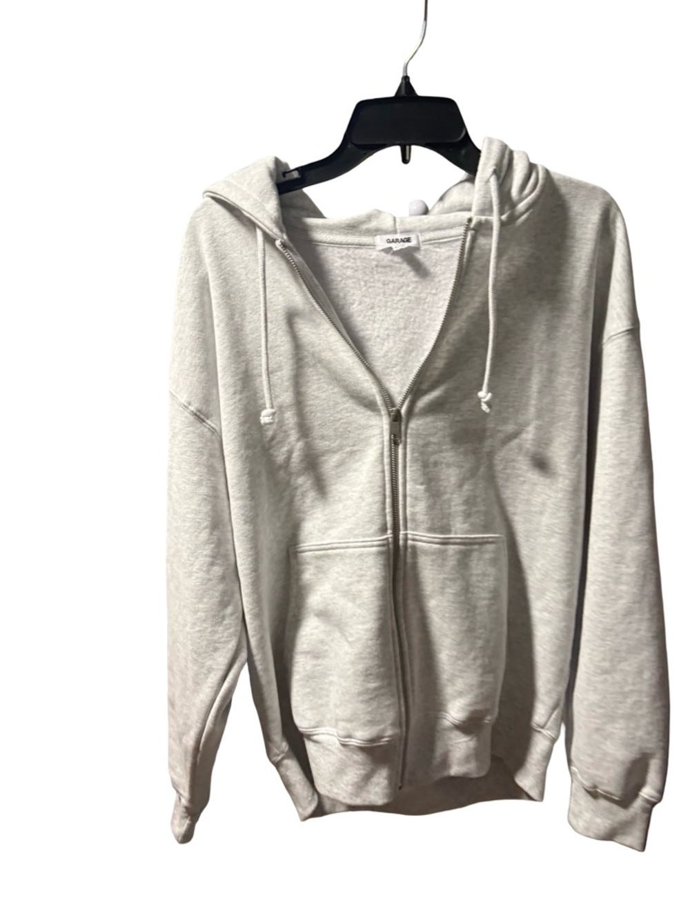 GARAGE Oversized Full-Zip Boyfriend Hoodie | Heather Gray | XXS/XS